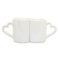 11 oz. White Lover's Mug with Heart  Handles