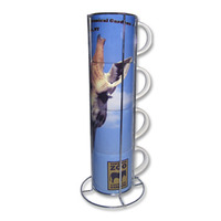 4-Piece Mug Set with Metal Stacking Frame
