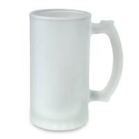 Our 16 oz Frosted Glass Steins are crafted of high quality material including our patented sublimation ORCA coating for higher quality image reproduction and dishwasher safe.